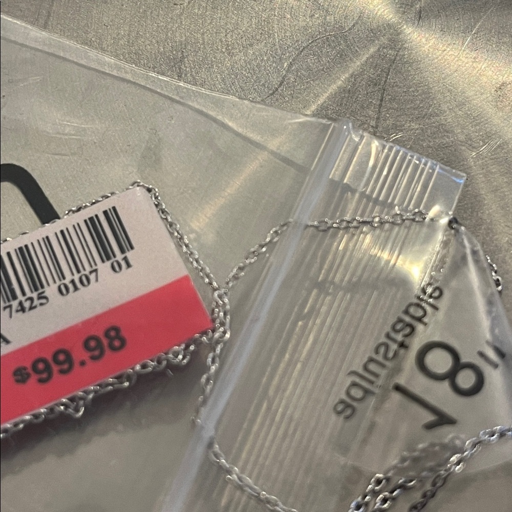 14K Diamond Sterling Silver Love 💕 Hearts Necklace NWT - Picture 9 of 10